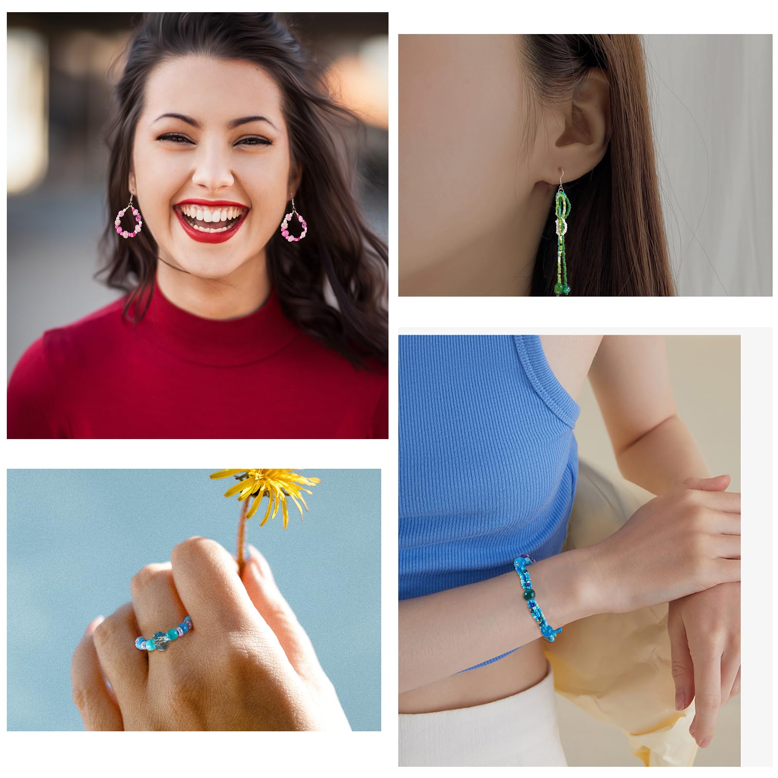 BEEFLYING 1 Pack Assorted Glass Beads for Jewelry Making Adults Glass Crystal Beads Bulk Including 8mm Beads for DIY Jewelry Bracelet Neckalce Phone Lynard Making Crafts Accessorie (Light Green) - Image 7