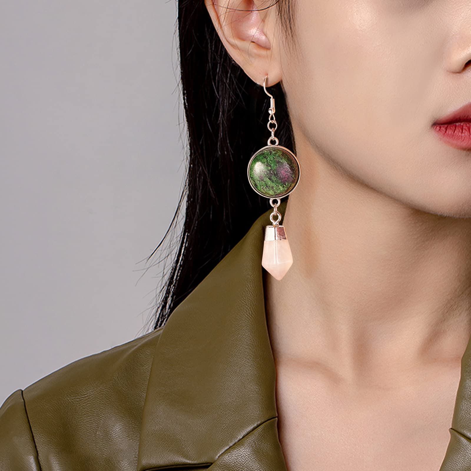 BEEFLYING 10 Pcs Natural & Synthetic Gemstone Cabochons Flat Back Gemstones Cabochons Half Round No Hole Stone Beads for Jewelry Making Crafts Supplies - Image 6