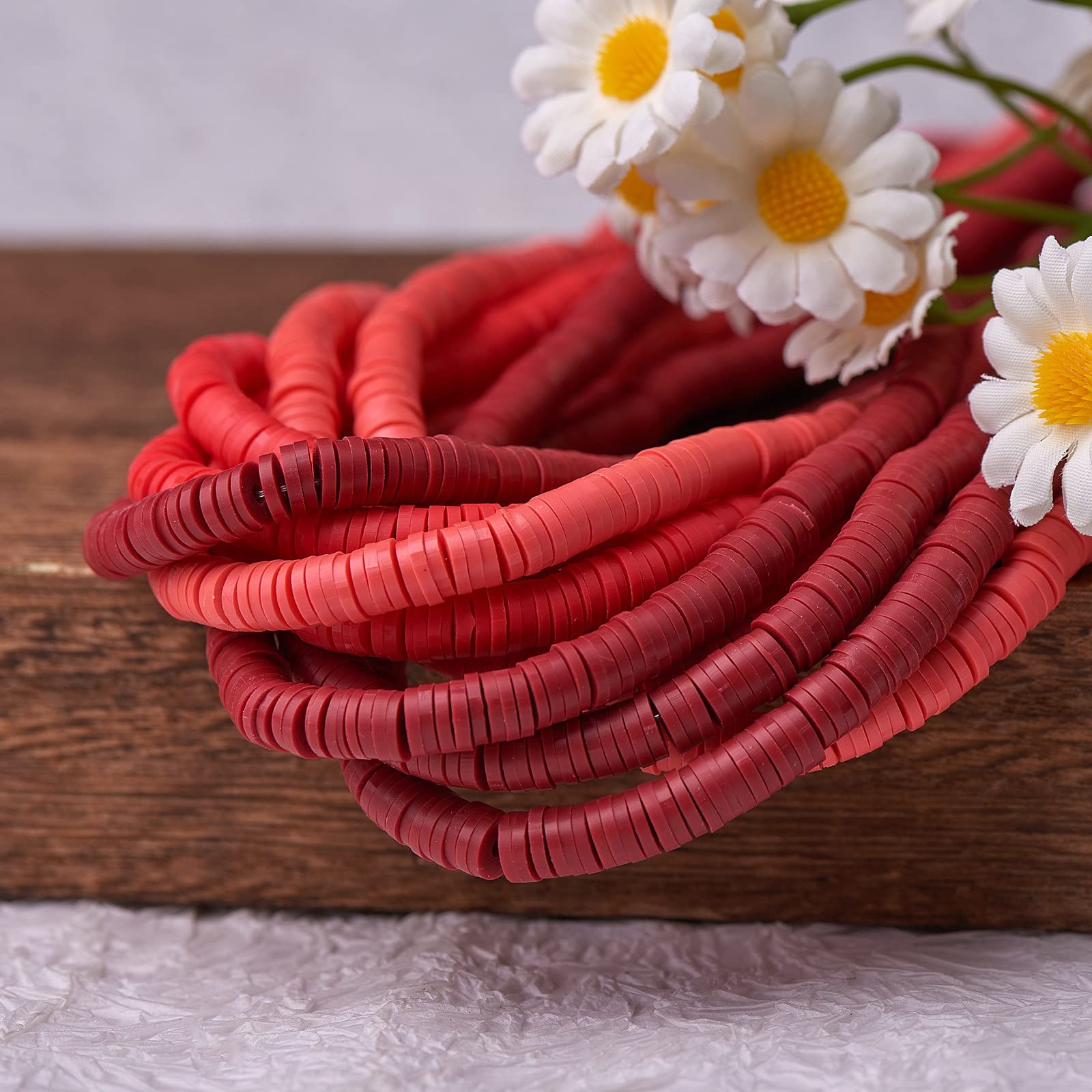 BEEFLYING 10 Strand 3 Color 6mm Flat Round Clay Heishi Beads for Jewelry Making Flat Round Disc Loose Spacer Beads for Bracelets Necklace Earring - Image 4