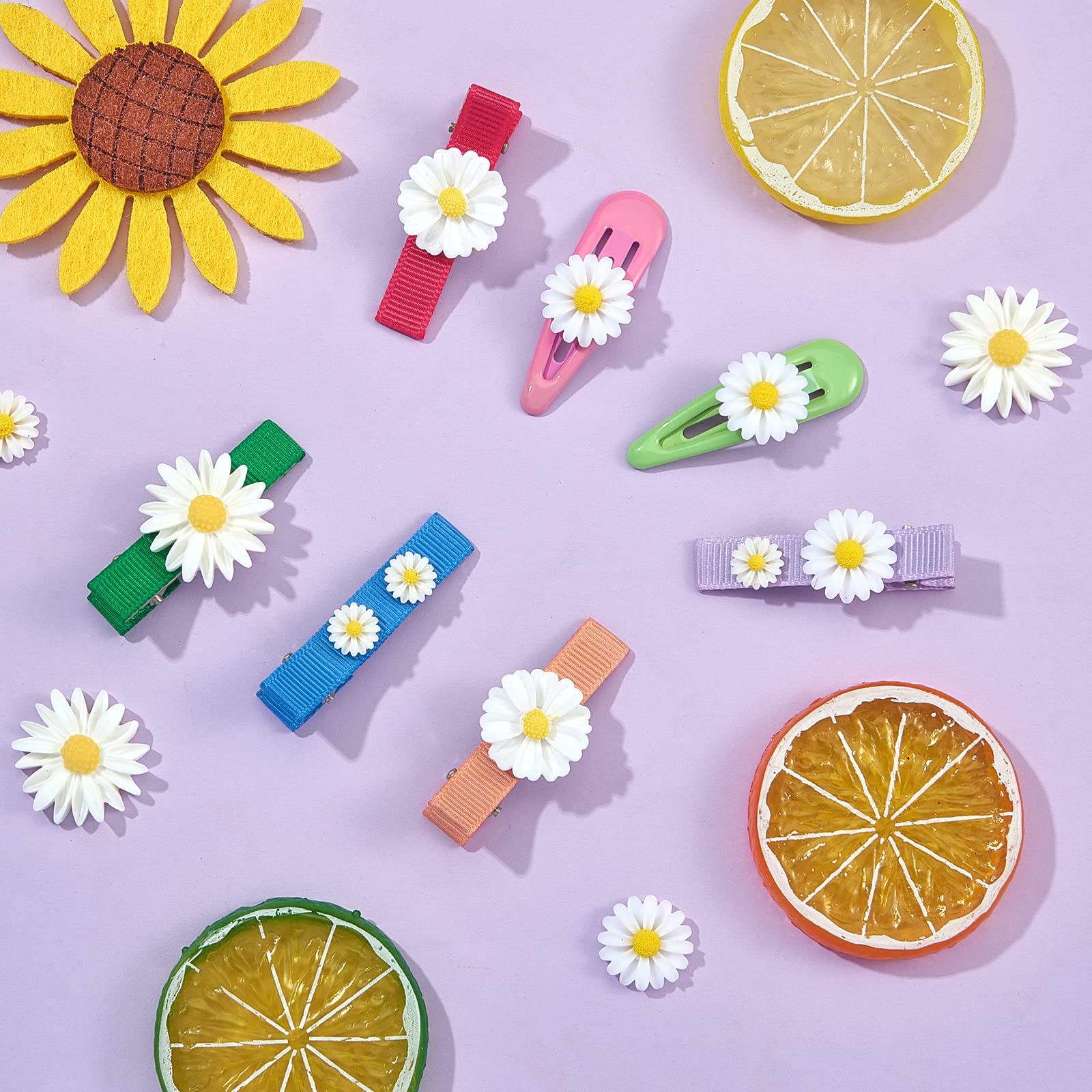 BEEFLYING 100 Pcs Flower Resin Cabochons Daisy Plastic Flatback Loose Beads Daisy Flower Epoxy Cabochons for Jewelry Making Scrapbooking Crafts Supplies - Image 5