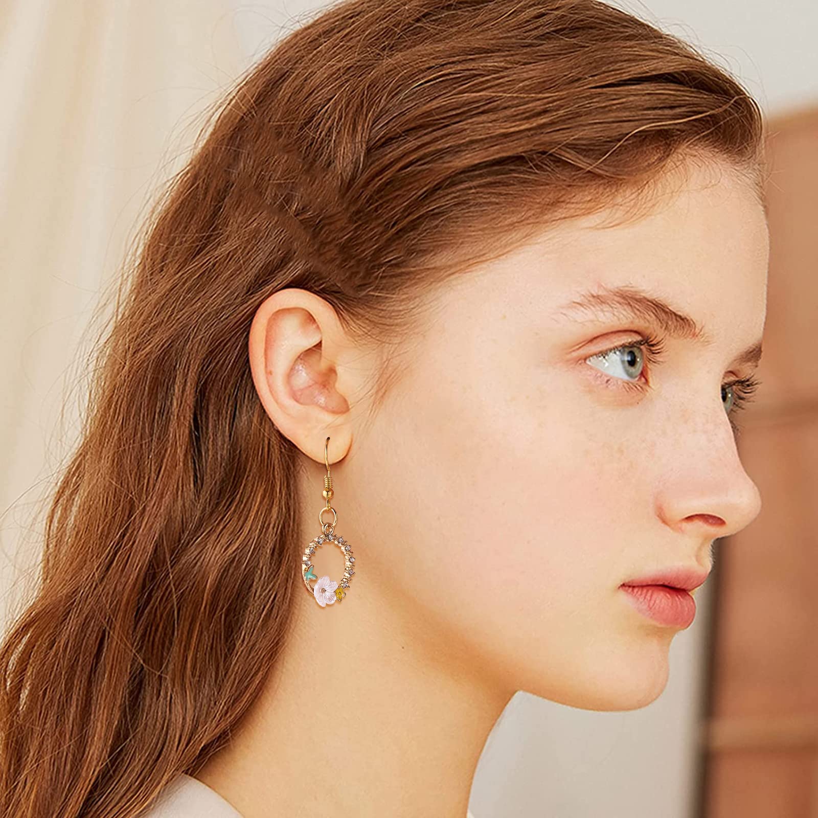 BEEFLYING 12 Pieces Bee Flower Charms Rhinestone Alloy Honeybee Pendants Flat Round Hollow Jewellery Findings for Necklaces Bracelets Jewelry Making Crafts Supplies - Image 5