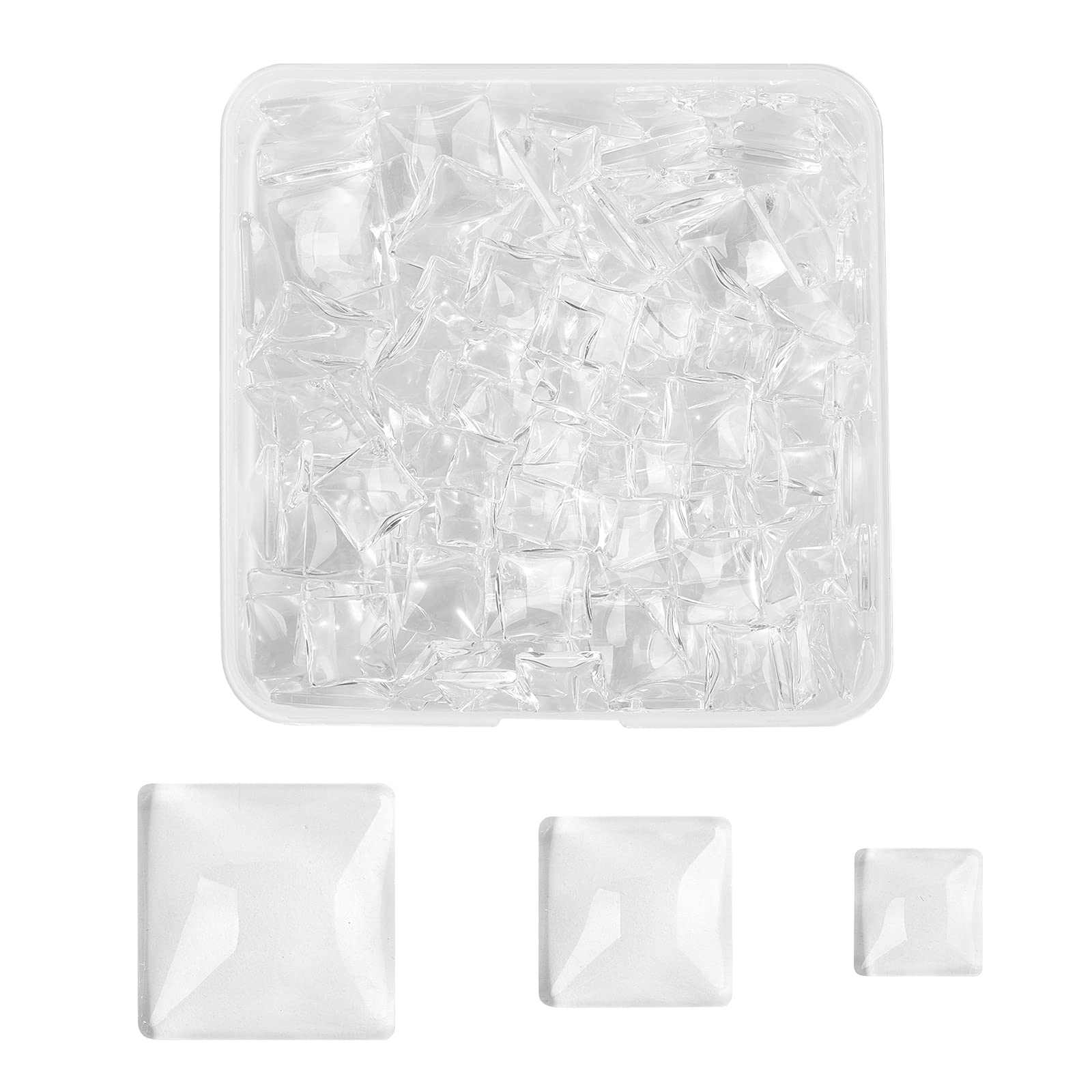 BEEFLYING 150pcs Transparent Glass Square Cabochons Clear Dome Cabochons for Photo Pendant Jewelry Making - Image 7