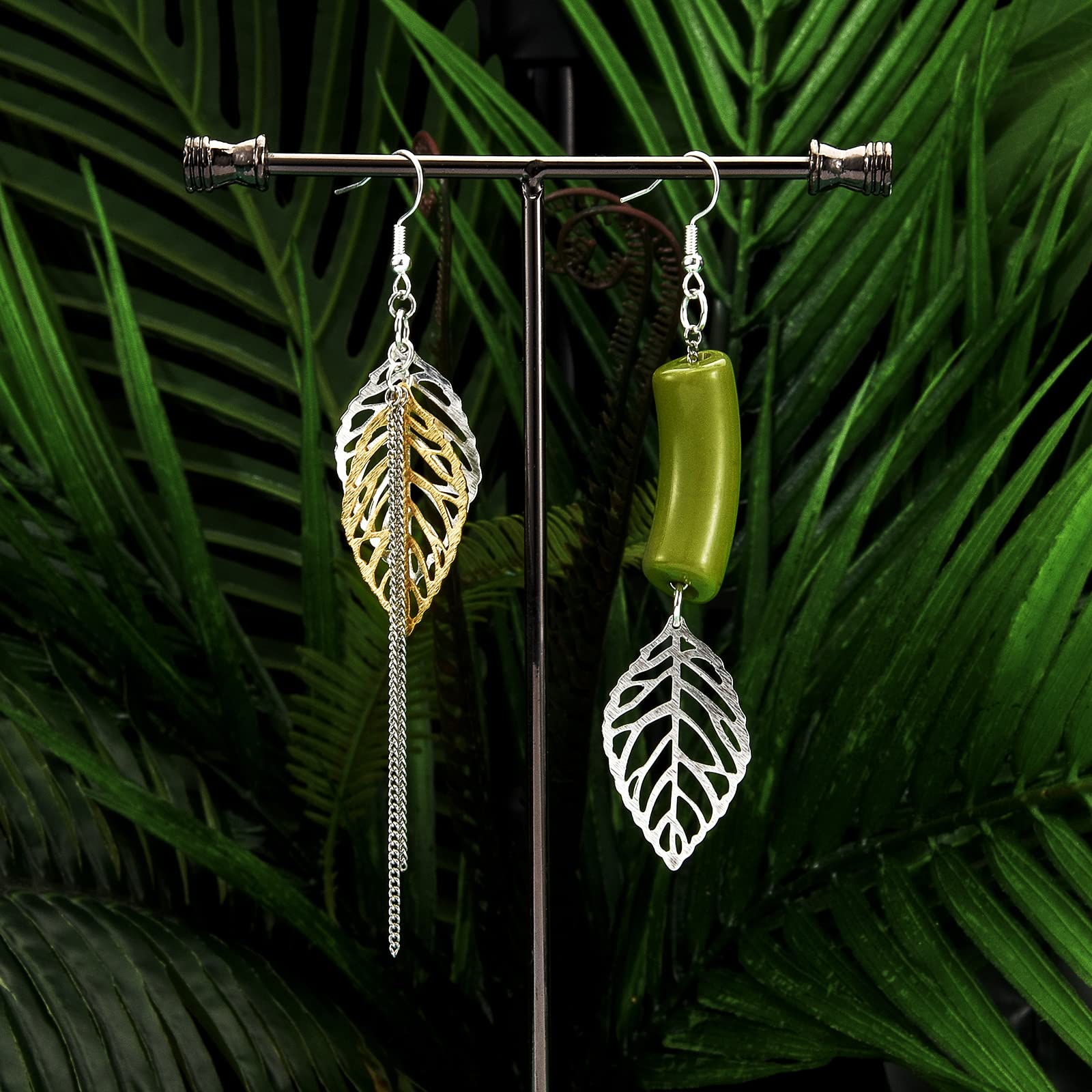 BEEFLYING 16 Pcs Tree Leaf Brass Charms Hollow Leaf Pendants Metal Filigree Leaf Pendants for Jewelry Making Crafts Supplies - Image 5