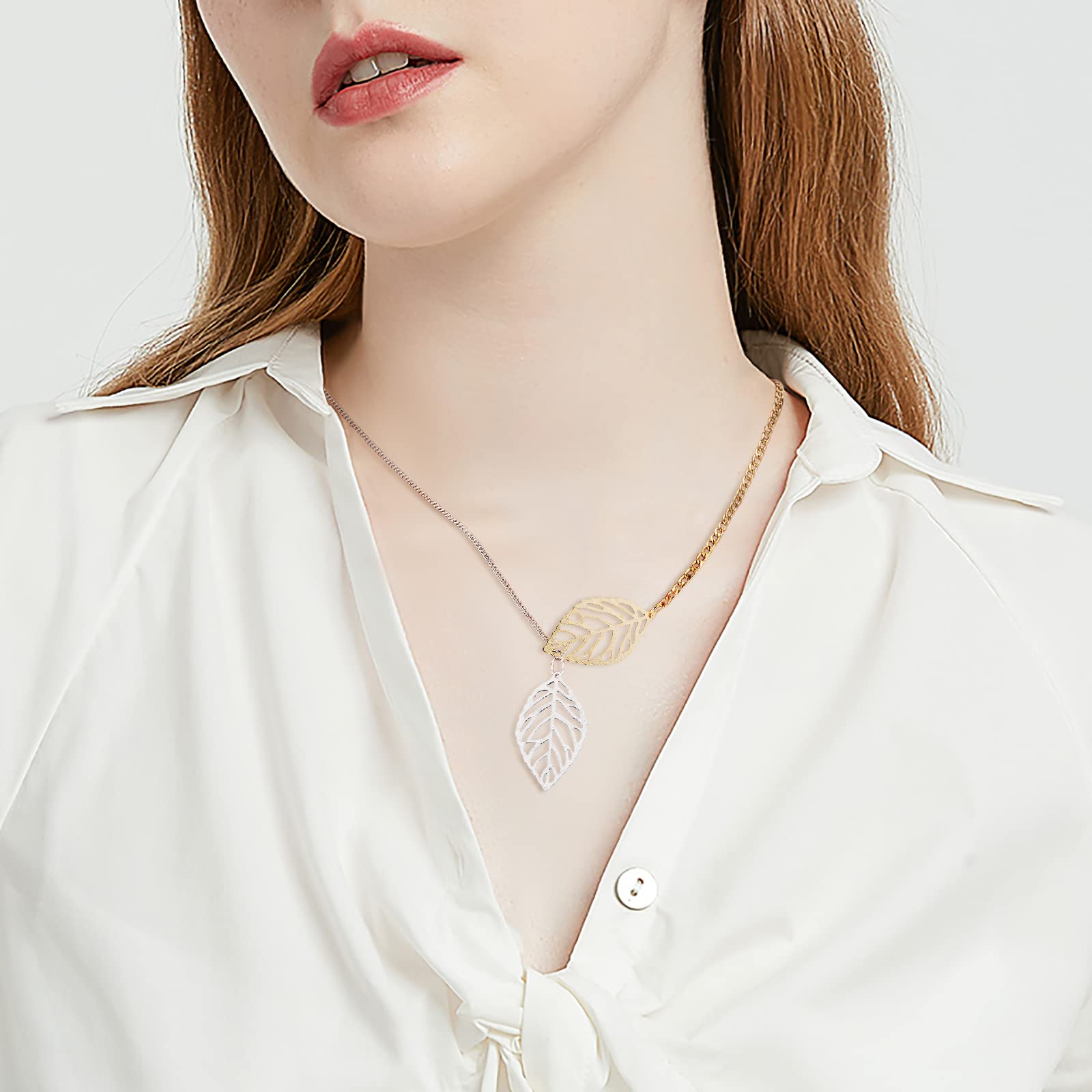 BEEFLYING 16 Pcs Tree Leaf Brass Charms Hollow Leaf Pendants Metal Filigree Leaf Pendants for Jewelry Making Crafts Supplies - Image 7