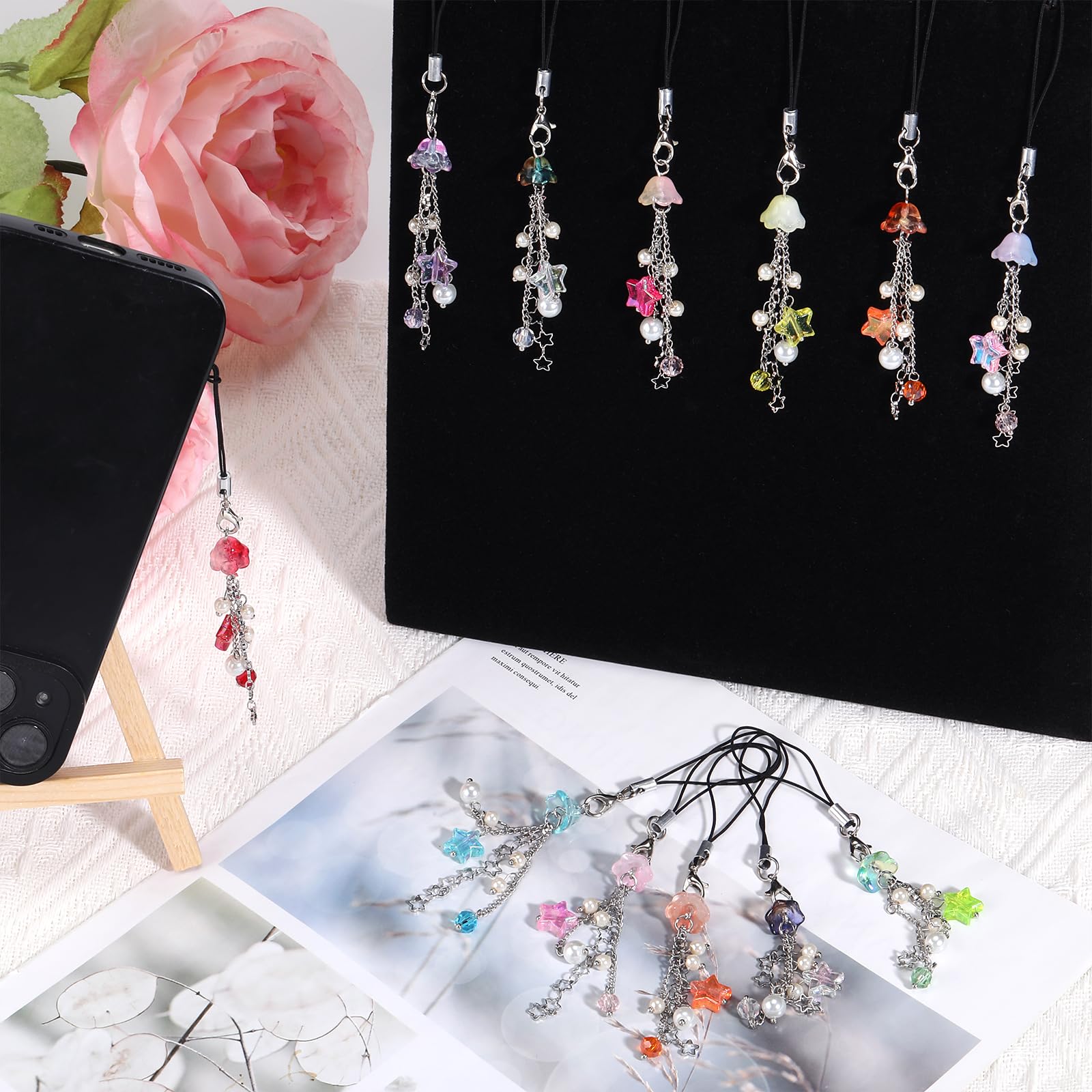 BEEFLYING 2 Pcs Jellyfish Phone Charms Aesthetic Y2K Cute Charm Straps Cell Phone Pendants Accessories with Star Beads for Bag Keychain Camera Airpods Wallet - Image 5