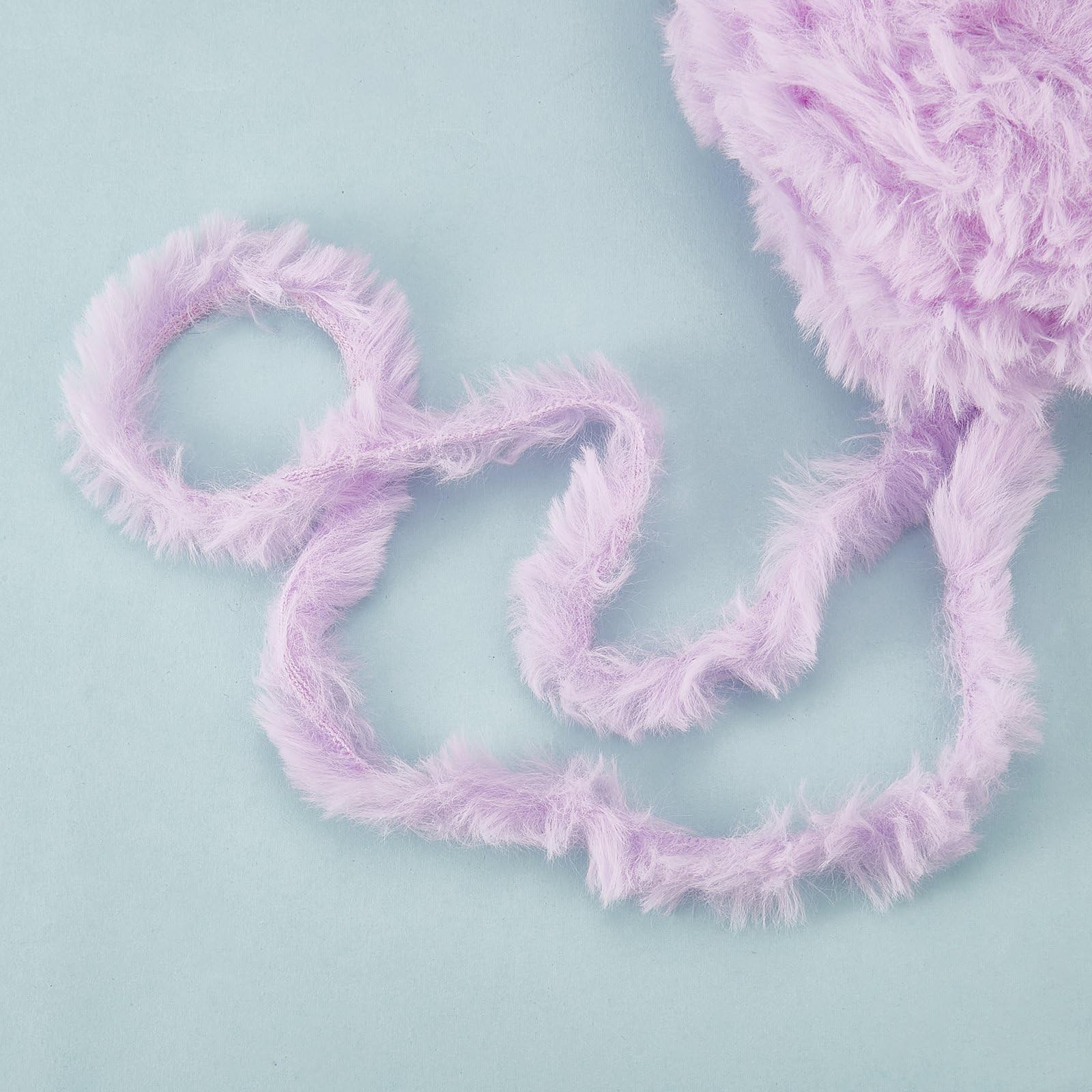 BEEFLYING 2 Roll Super Soft Fur Chunky Fluffy Faux Fur Yarn - Fluffy Eyelash Yarn for Crochet, Knit Blanket, Rug, Clothes - 230m (232.8yds, 51g2) - Violet - Image 4
