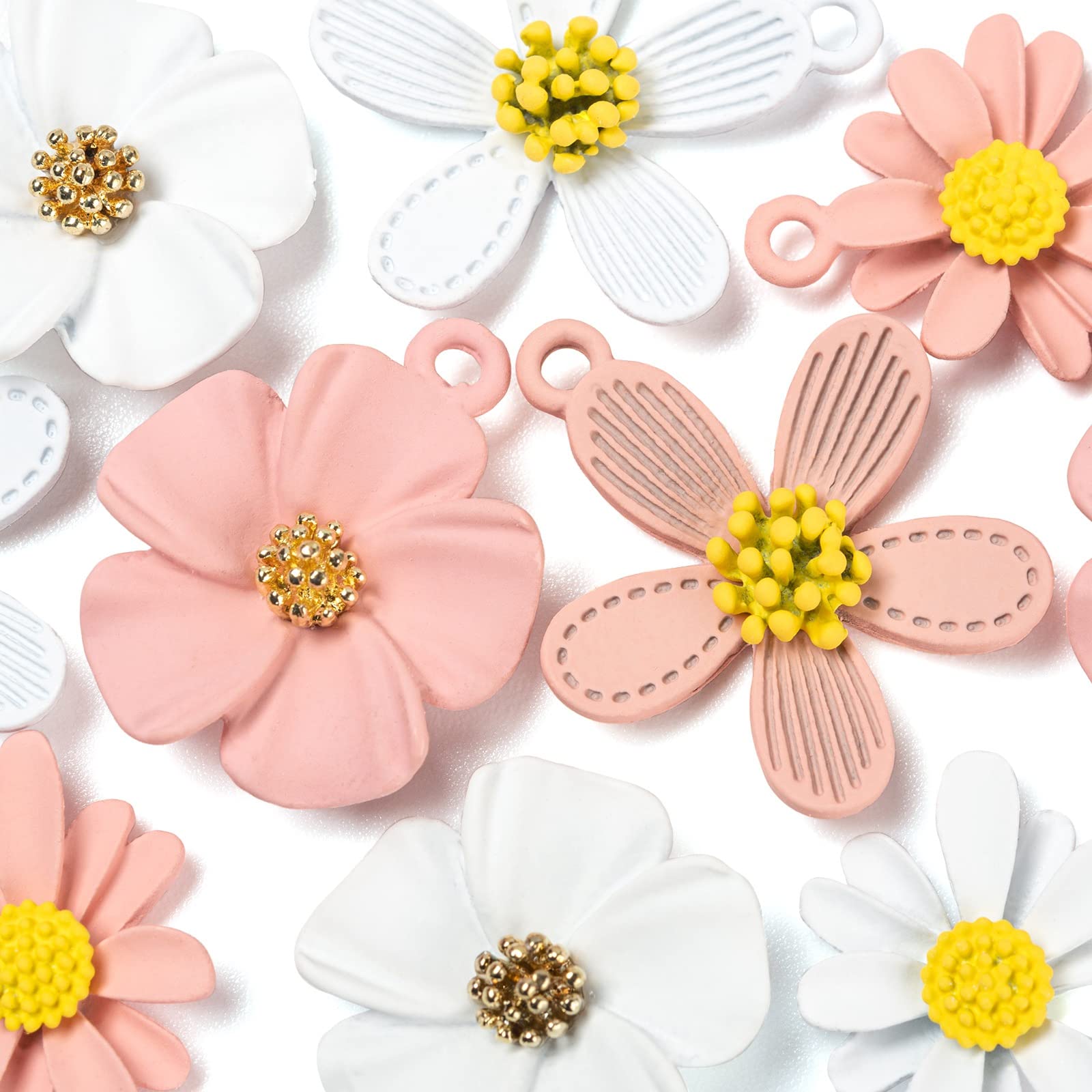 BEEFLYING 24pcs Alloy Colorful Flower Daisy Charms Metal Daisy Pendants for Jewelry Making Earrings Necklaces Bracelets - Image 5