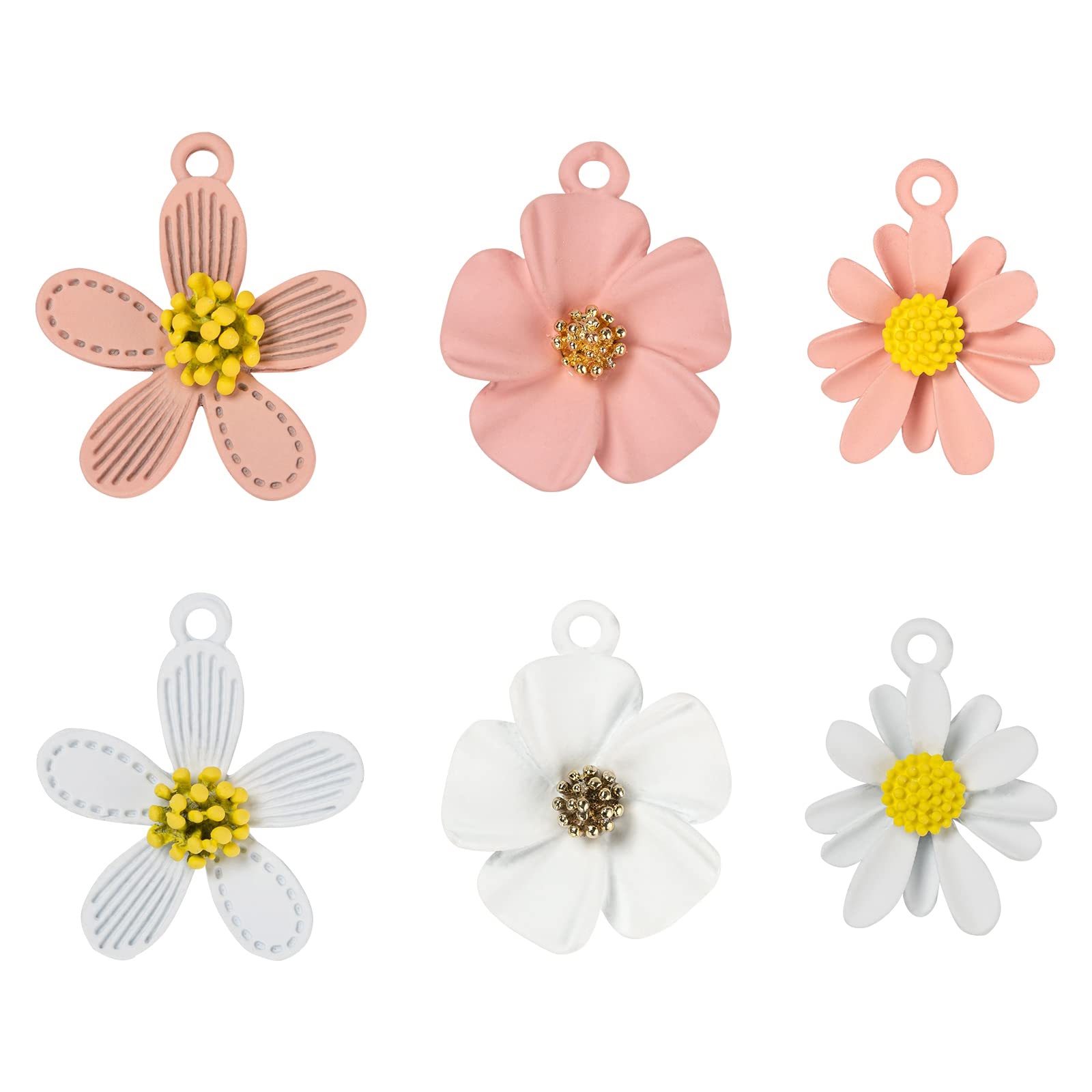 BEEFLYING 24pcs Alloy Colorful Flower Daisy Charms Metal Daisy Pendants for Jewelry Making Earrings Necklaces Bracelets - Image 6