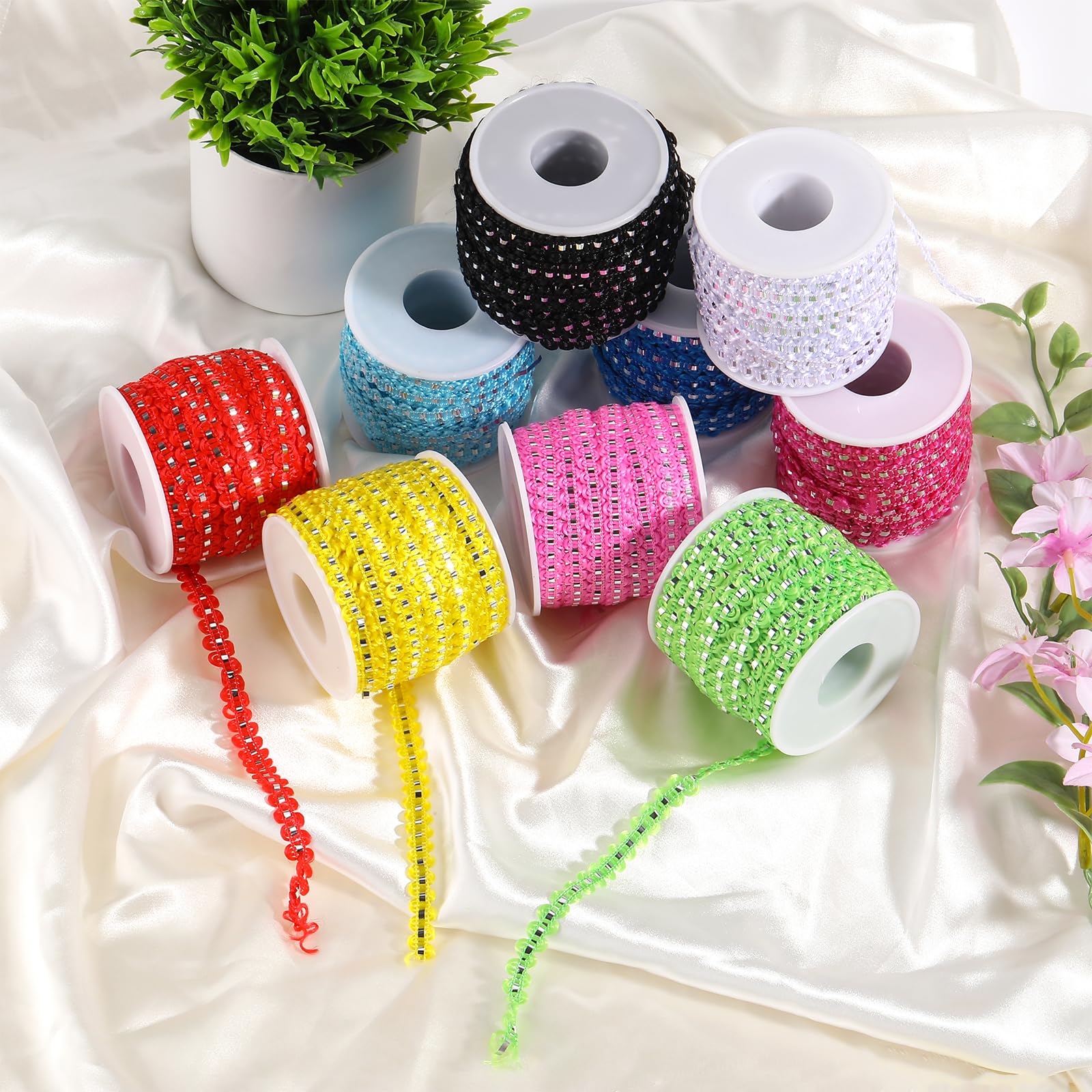BEEFLYING 27 Yards 8 mm Wave Bending Fringe Trim Ribbon Rick Rack Rickrack Lace Ribbon for Sewing DIY Craft Flower Making Home Party Wedding Decoration, Rose - Image 5