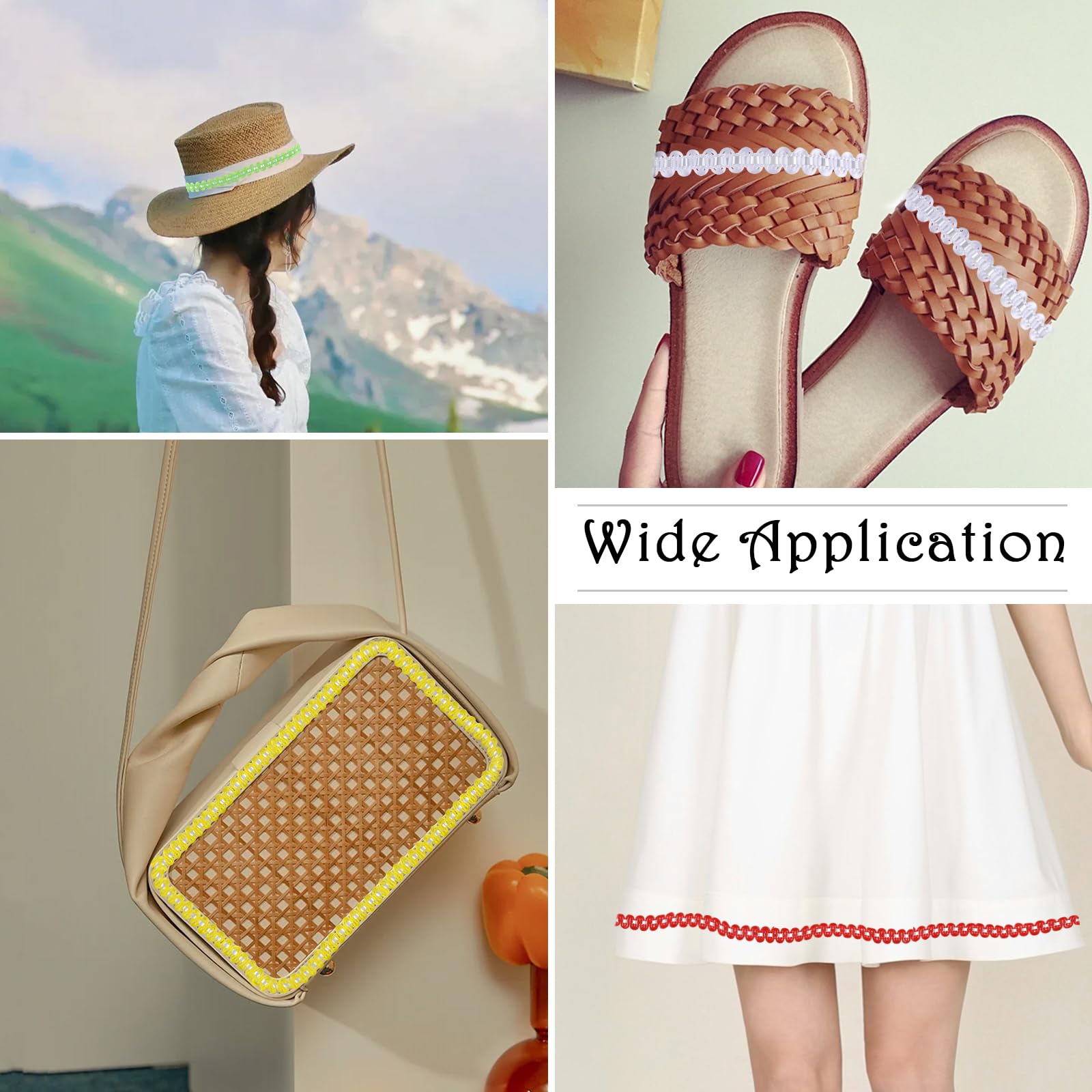 BEEFLYING 27 Yards 8 mm Wave Bending Fringe Trim Ribbon Rick Rack Rickrack Lace Ribbon for Sewing DIY Craft Flower Making Home Party Wedding Decoration, Rose - Image 6