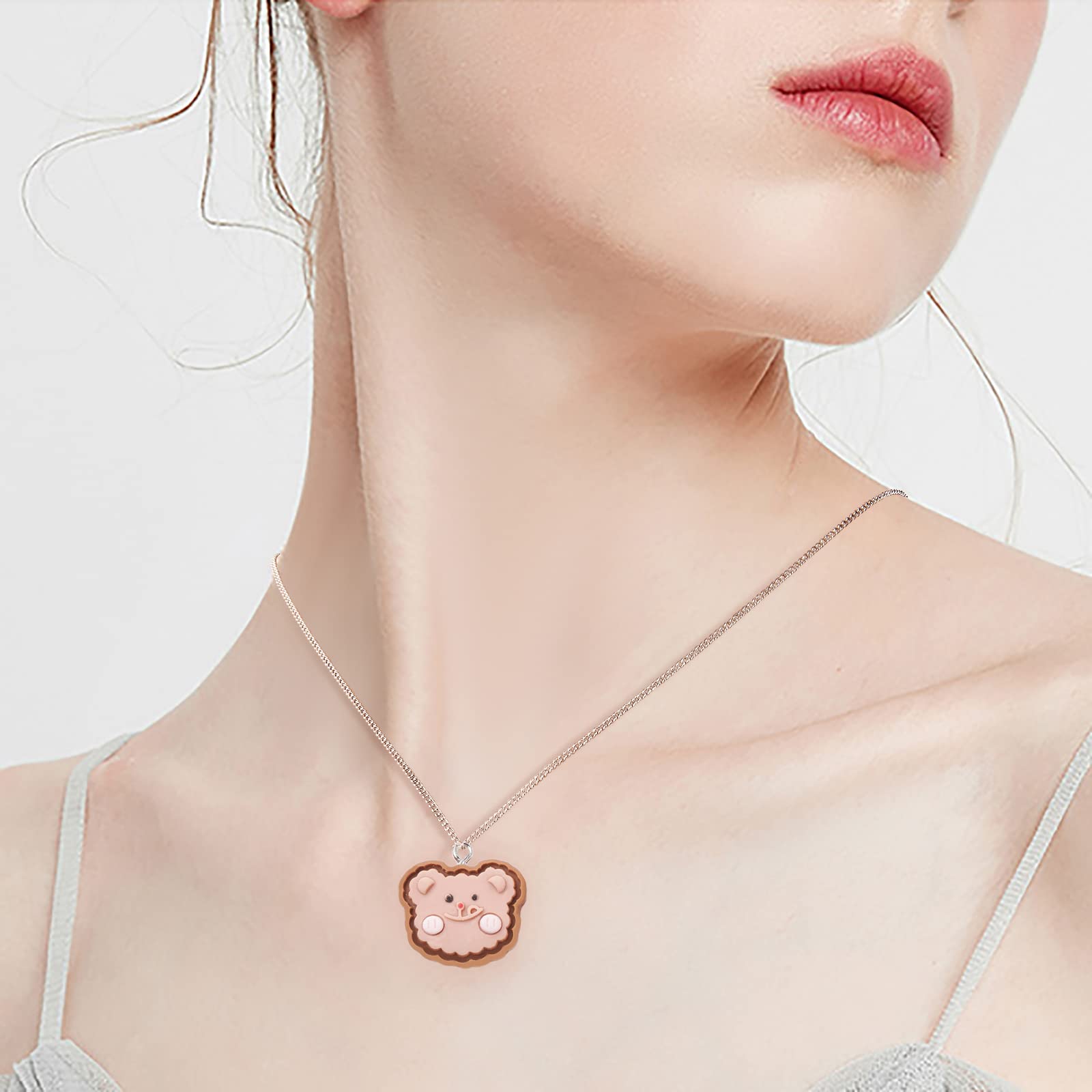 BEEFLYING 40 Pcs 3D Cartoon Resin Charms Colorful Bear Rabbit Penguin Pendants Cartoon Charm with Platinum Iron Loops for DIY Jewelry Necklace Bracelet Making Craft Supplies - Image 5