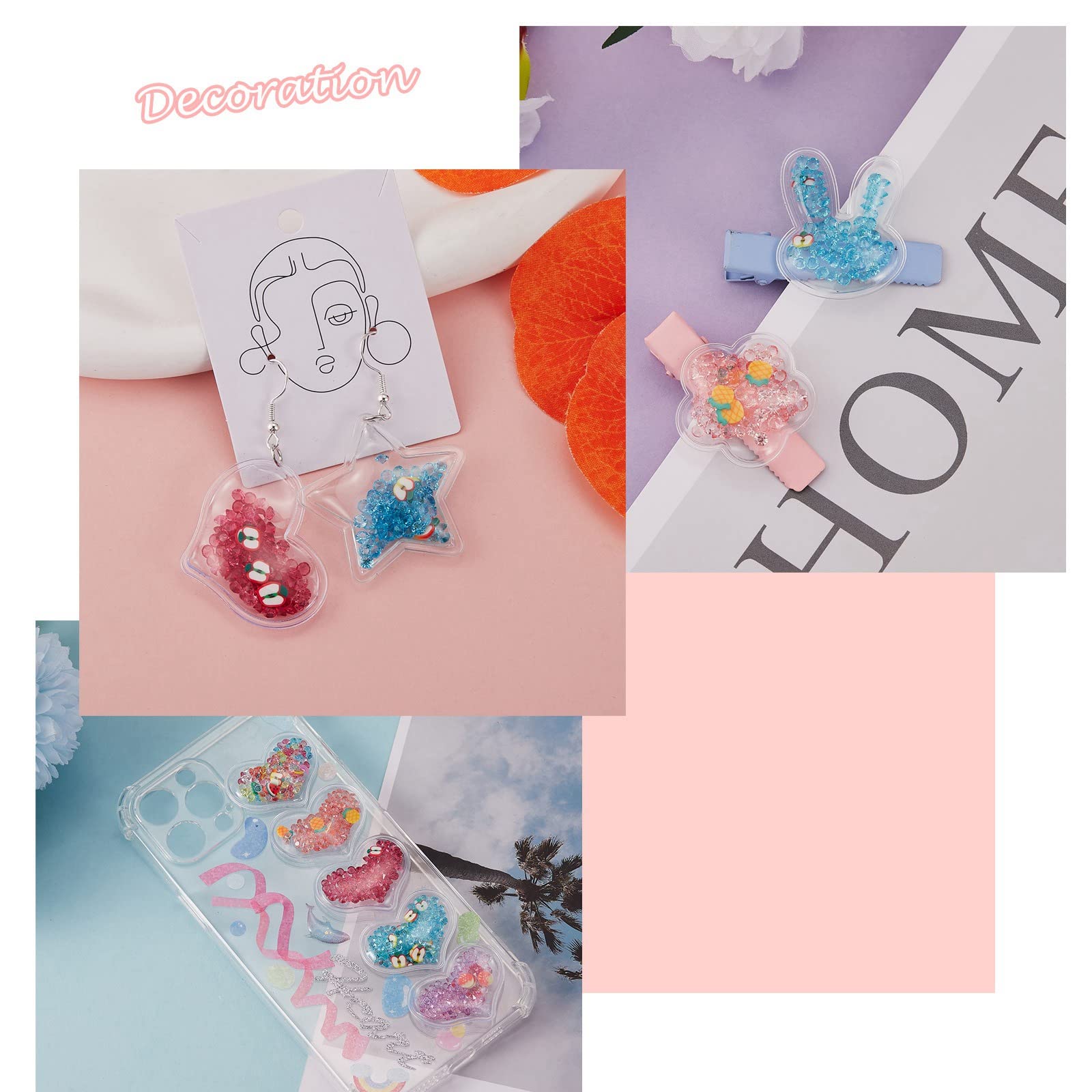 BEEFLYING 40Pcs Sequin PVC Slime Charms Plastic Transparent Flatback Decoration Charm for Scrapbooking Headwear Hairclips Bow Accessories - Image 5