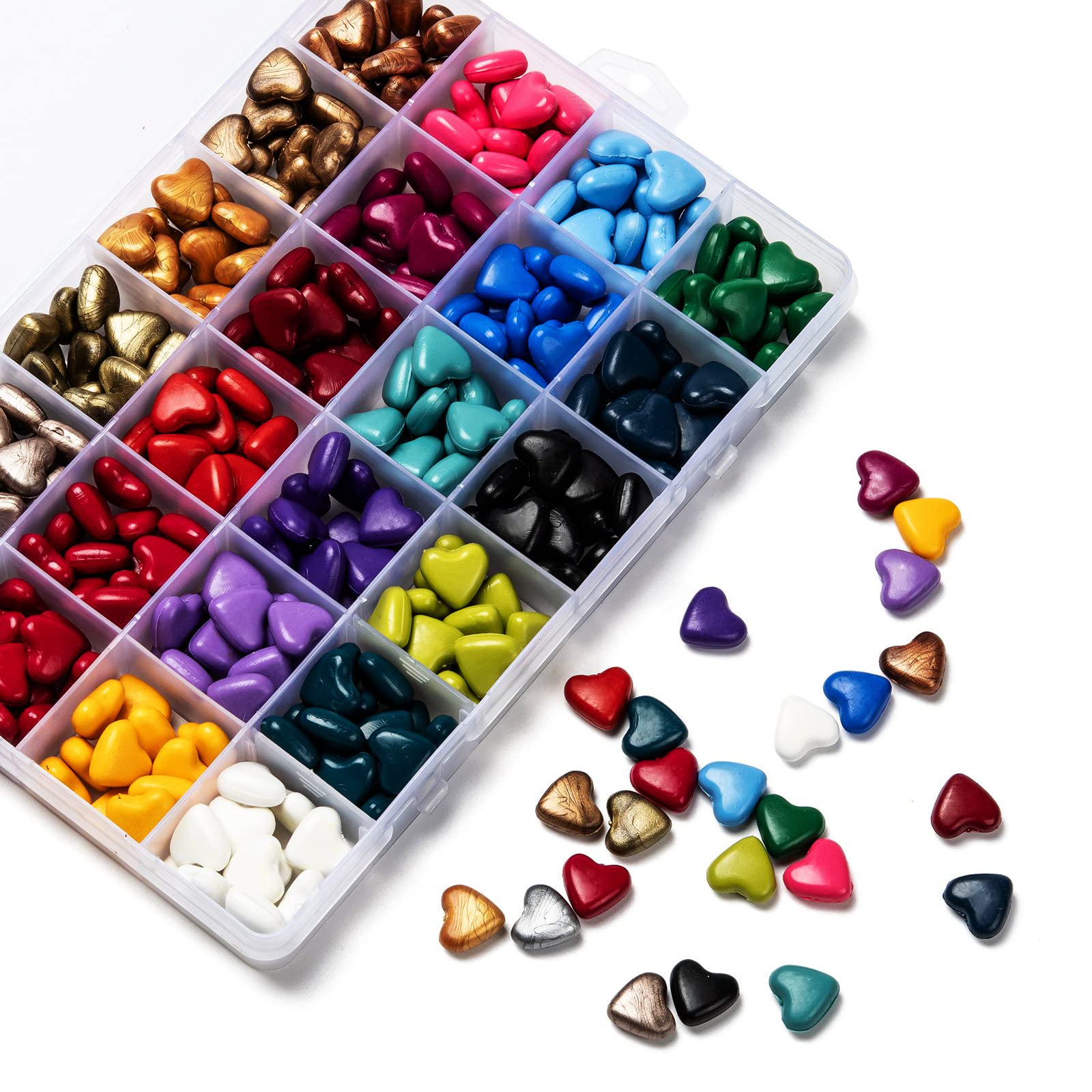 BEEFLYING 432 Pcs 22 Colors Heart Sealing Wax Beads Particles Colorful Sealing Wax Beads for Retro Seal Stamp Envelope Wedding Invitations Christmas Letters - Image 3
