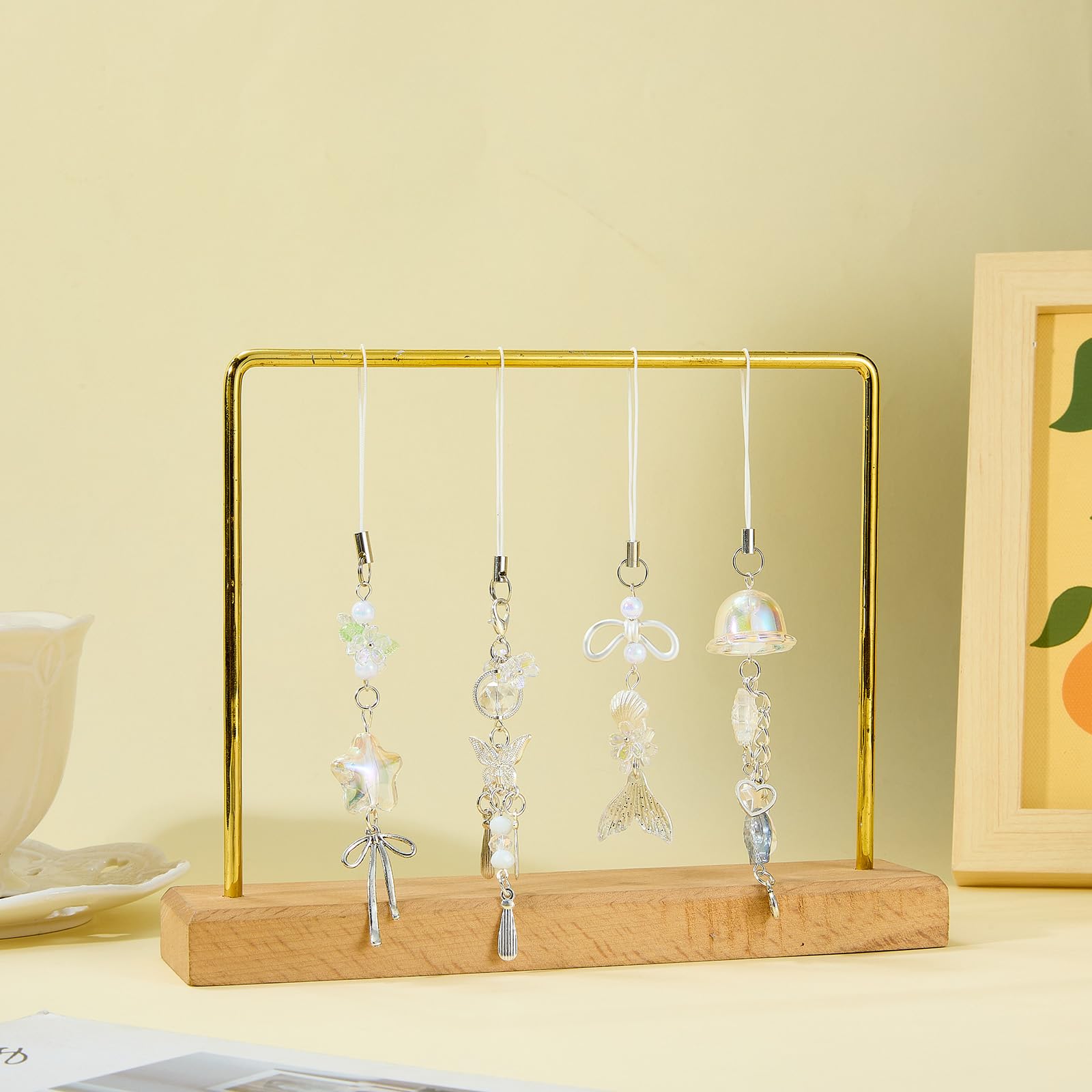 BEEFLYING 4Pcs Clear Acrylic Phone Charm Straps, with Mermaid Tail, Star, Butterfly and Jellyfish, for Cellphone Keychain Bags Cameras Earphones Decor, 4 Styles - Image 4