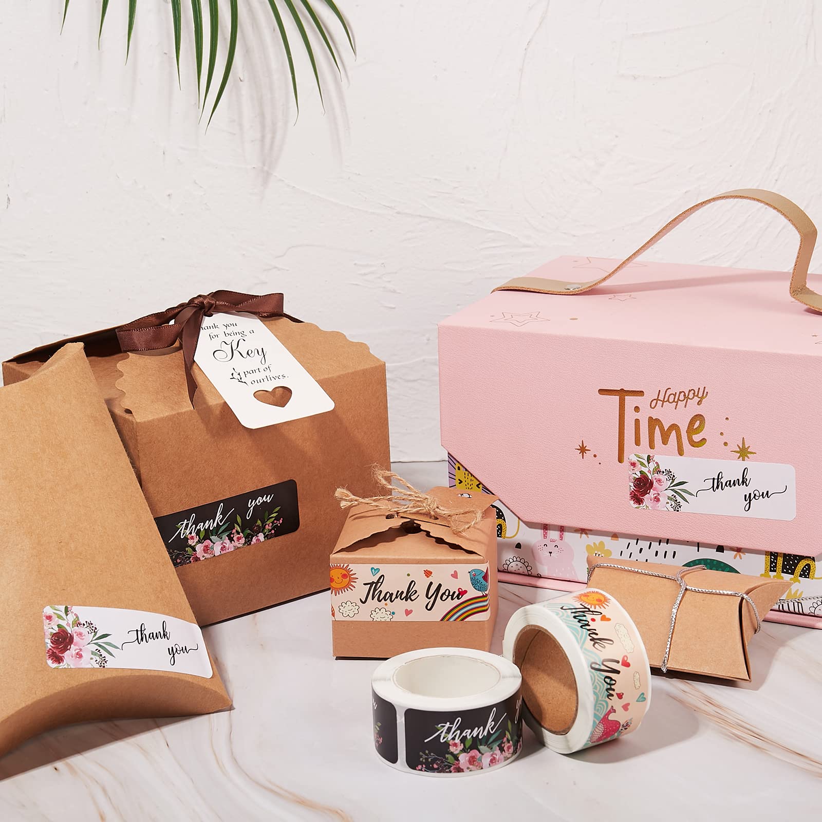 BEEFLYING 5 Rolls Thank You Adhesive Labels Roll Stickers Paper Gift Tag Stickers Mixed Color for Party Presents Room Bottle Sticky Note Decorative - Image 6