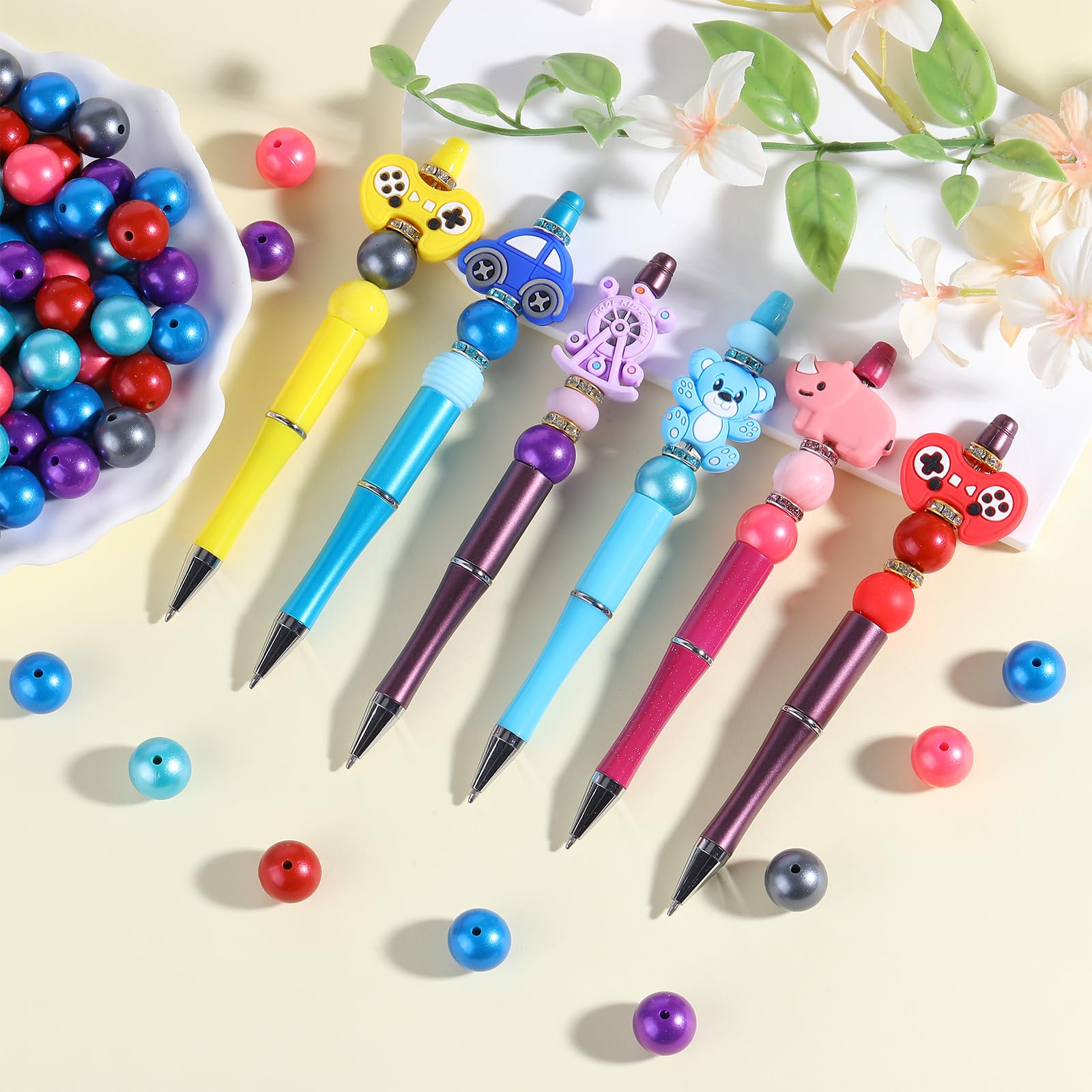 BEEFLYING 50Pcs 15mm Round Silicone Beads Rubber Focal Beads Spacer Beads for Beadable Pens DIY Jewelry Necklace Bracelet Keychain Making (Brick Red) - Image 5