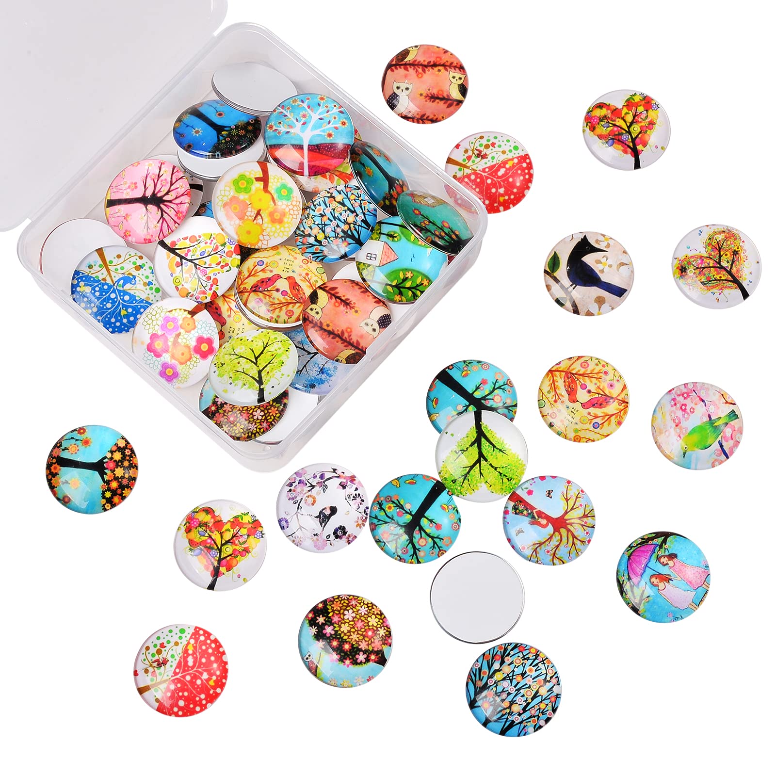 BEEFLYING 50pcs Glass Cabochons Tree of Life Pendants Round Cabochons Charms for Jewelry Making - Image 7