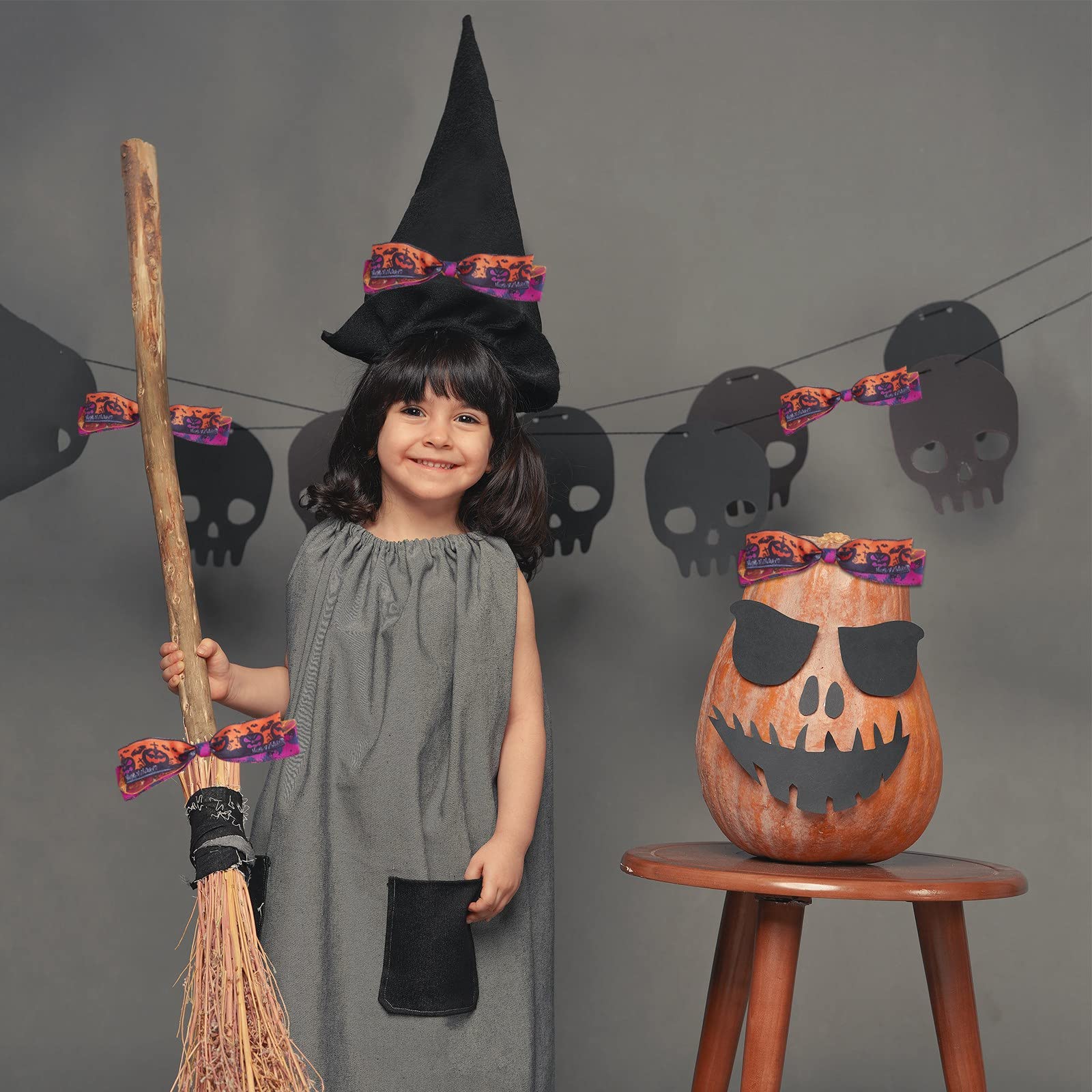 BEEFLYING 6 Rolls 36 Yards Halloween Polyester Ribbon Floral Bows Grosgrain for Home Decoration Halloween Party Wreath Gift Wrapping DIY Crafts Decoration - Image 6