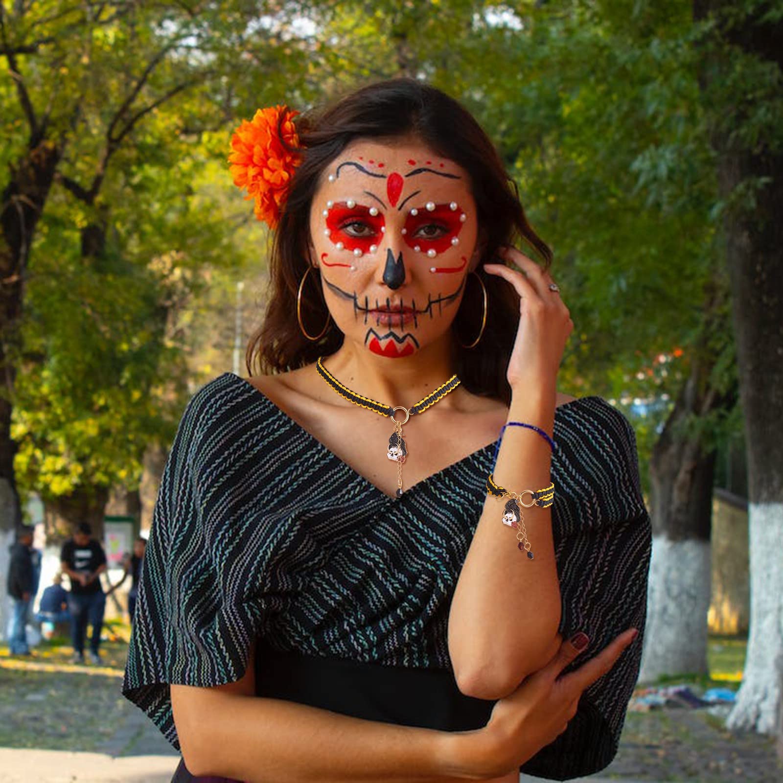 BEEFLYING 6Pcs 6 Style Halloween Raven Enamel Charms Metal Gothic Bird Skull Charms Metal Dangle Witchy Pendant Charms Bulk for DIY Necklace Bracelet Jewelry Crafts Making - Image 7