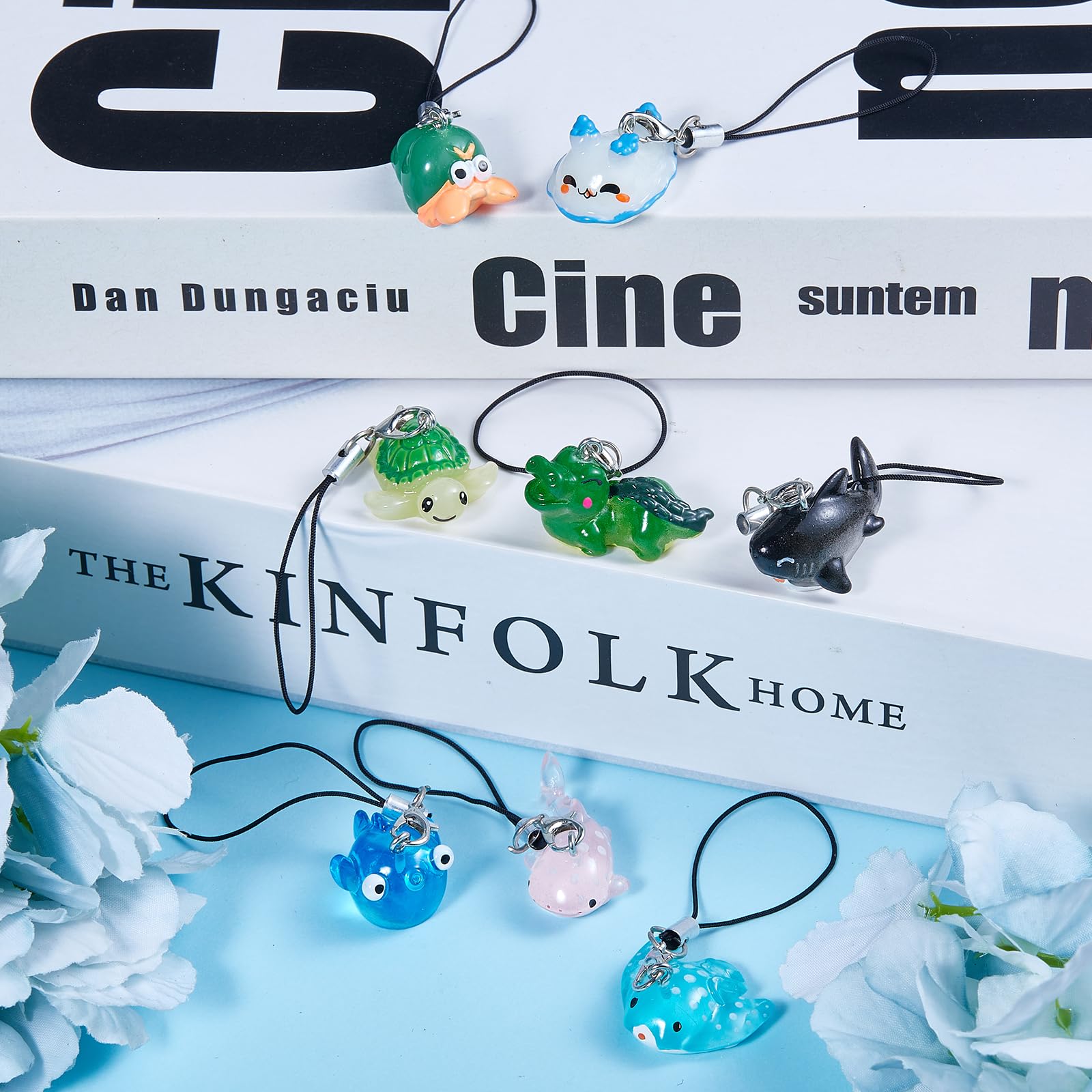BEEFLYING 8 Pcs Phone Charms Aesthetic Y2K Cute Resin Ocean Animals Charm Straps Cell Phone Pendants Accessories for Bag Keychain Camera Wallet - Image 3