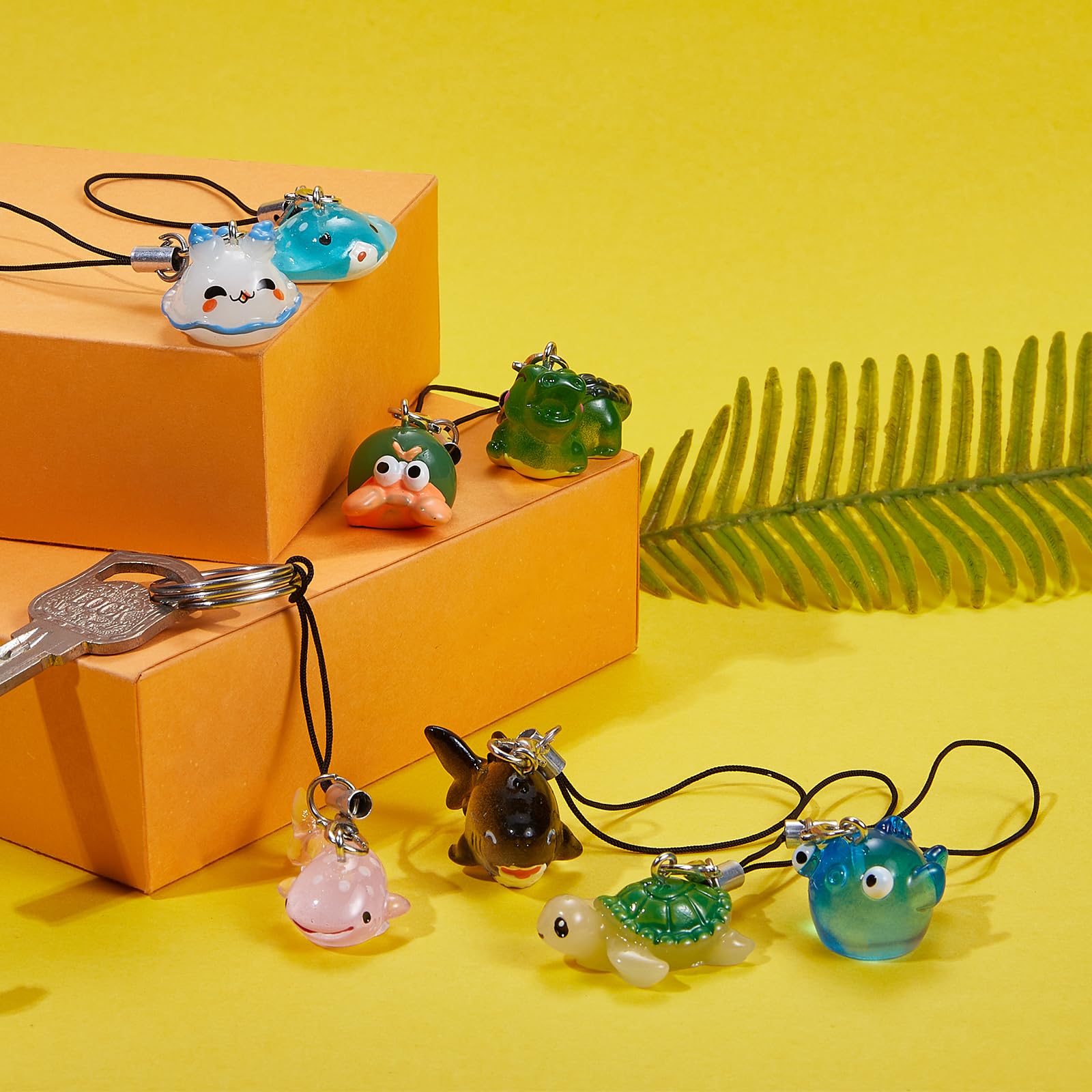 BEEFLYING 8 Pcs Phone Charms Aesthetic Y2K Cute Resin Ocean Animals Charm Straps Cell Phone Pendants Accessories for Bag Keychain Camera Wallet - Image 5