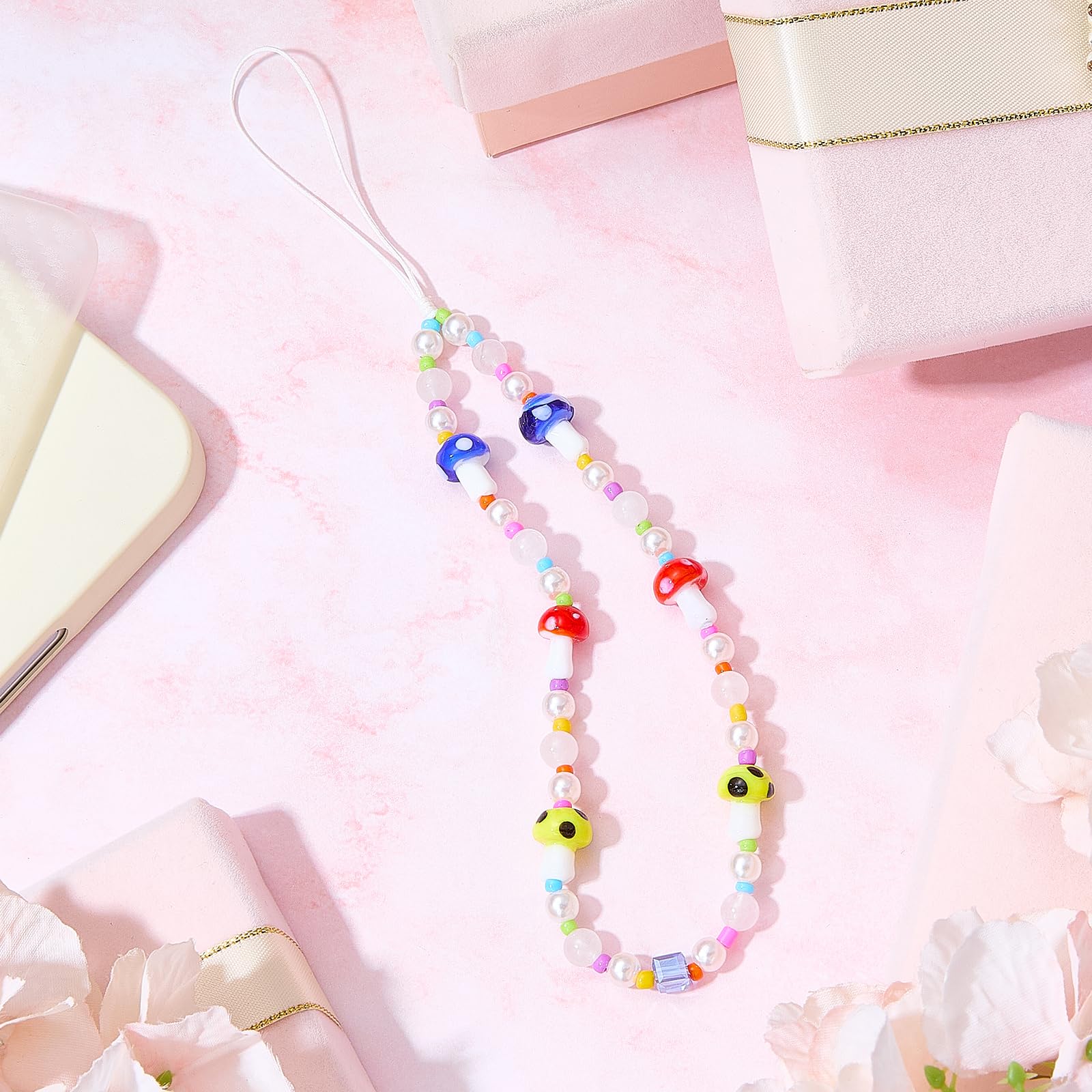 BEEFLYING BEELYING Beaded Phone Charms Wrist Strap Cell Phone Chain Lanyard Suitable for Case Bag Keychains Cameras Wallets - Image 3