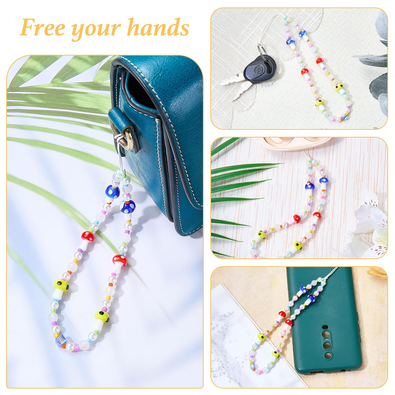 BEEFLYING BEELYING Beaded Phone Charms Wrist Strap Cell Phone Chain Lanyard Suitable for Case Bag Keychains Cameras Wallets - Image 6