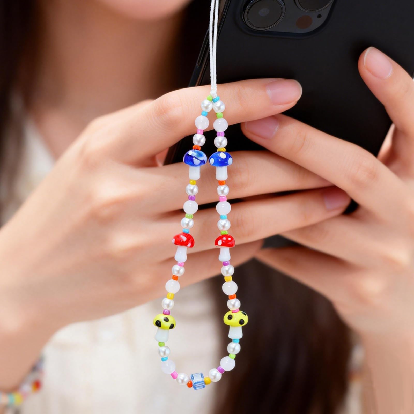 BEEFLYING BEELYING Beaded Phone Charms Wrist Strap Cell Phone Chain Lanyard Suitable for Case Bag Keychains Cameras Wallets - Image 7