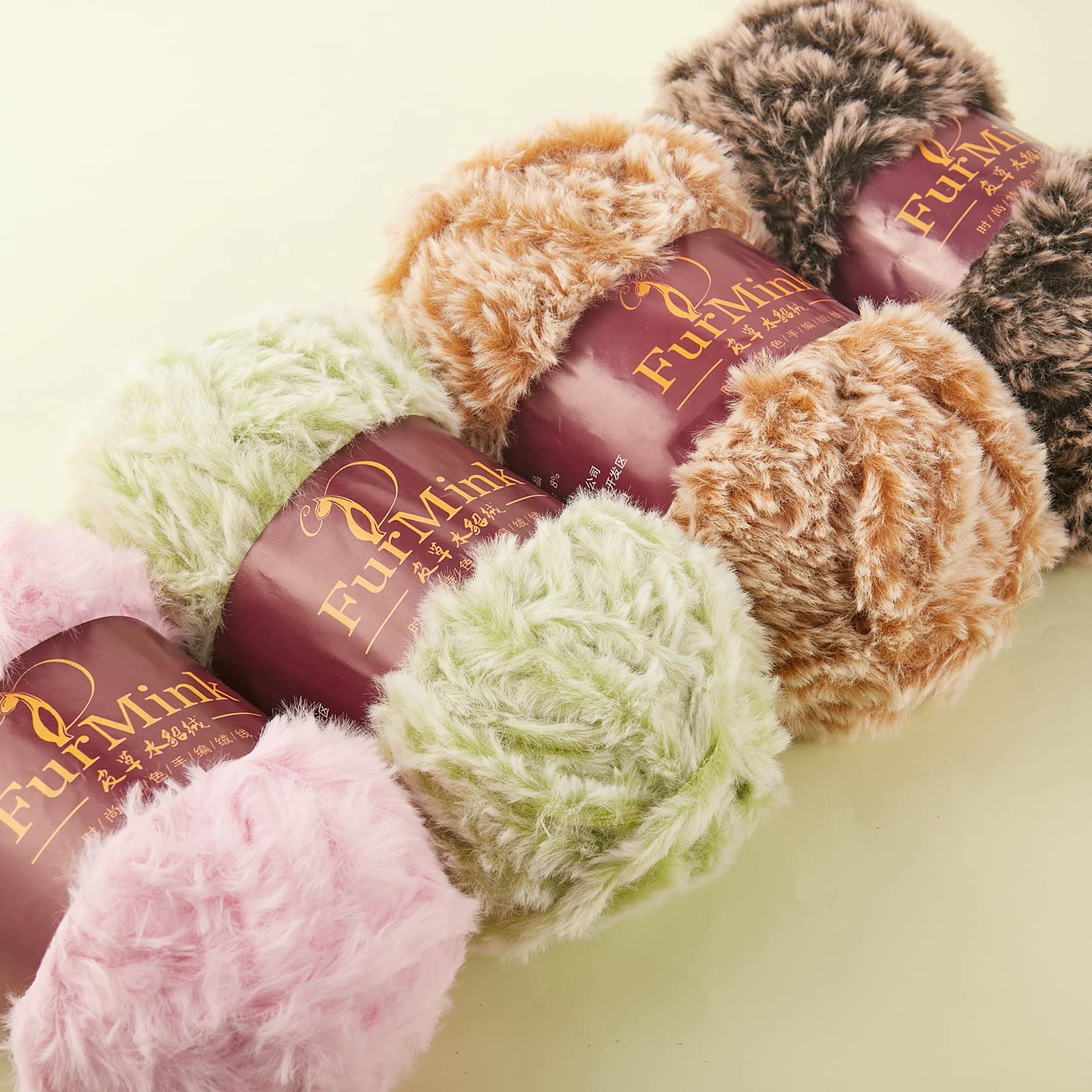 BEEFLYING Chunky Fluffy Hand-Woven Knitting Yarn Soft Faux Fur Polyester Crochet Chenille Yarn Imitation Mink Thick Wool Thread for DIY Sweater Scarf Glove Blanket Knitting Crafts (Dark Sea Green) - Image 4