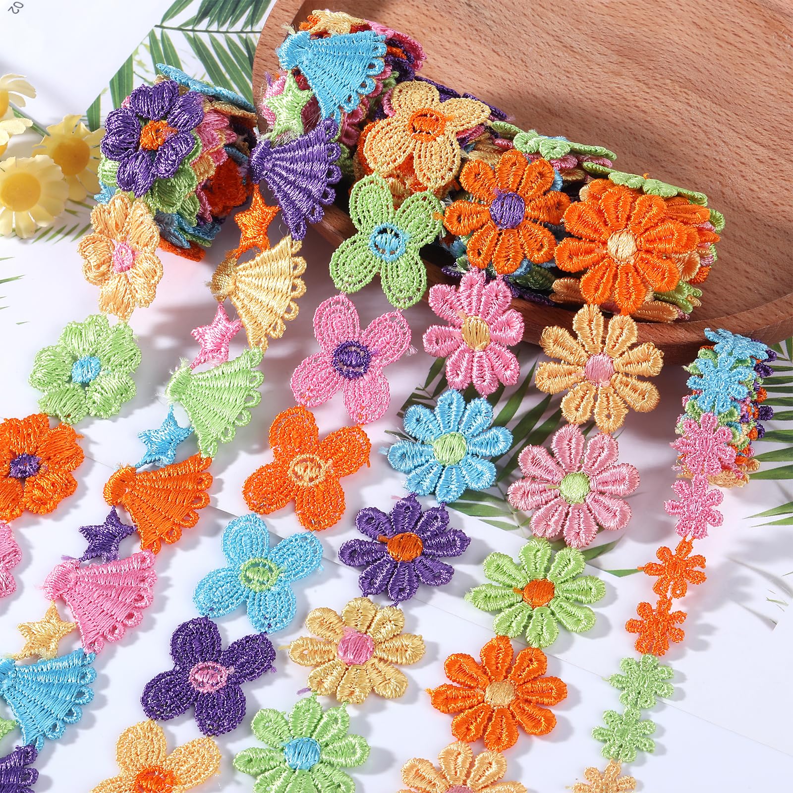 BEEFLYING Colorful Shell Lace Ribbon Trim Embroidery for Sewing DIY Crafts Home Decoration Supplies, 2.5cm Wide 15 Yards - Image 5