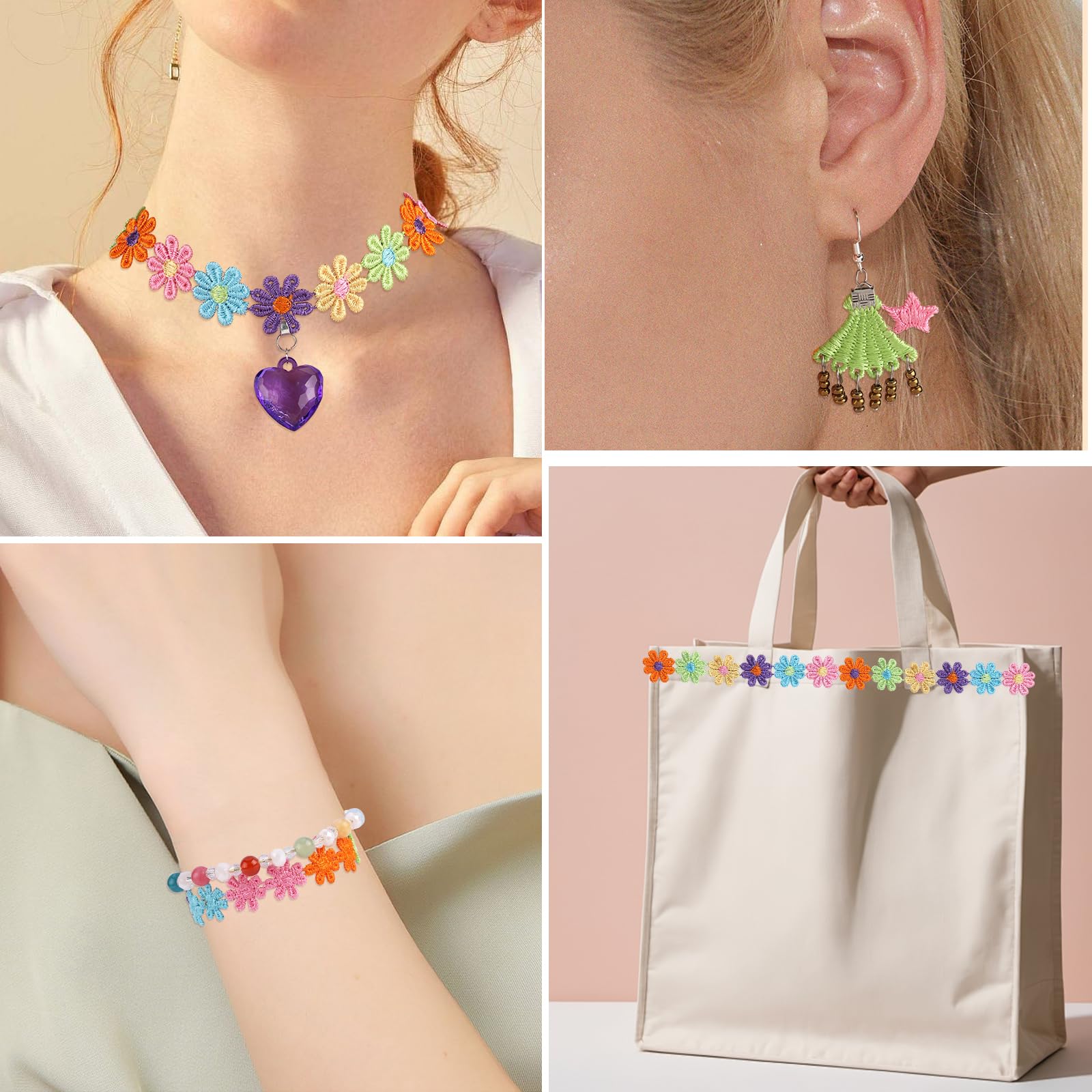 BEEFLYING Colorful Shell Lace Ribbon Trim Embroidery for Sewing DIY Crafts Home Decoration Supplies, 2.5cm Wide 15 Yards - Image 6