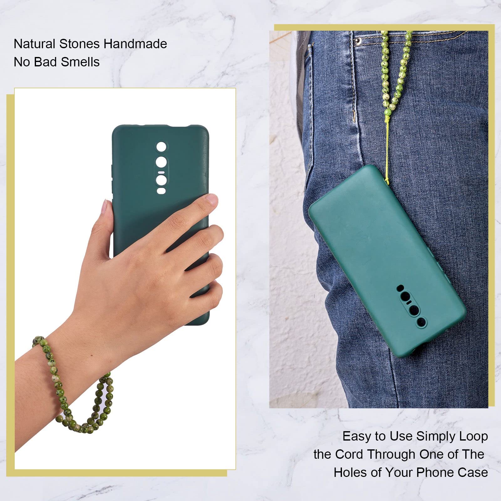 BEEFLYING Pink Synthetic Turquoise Gemstone Beaded Phone Charms Anti-Lost Lanyard String for Keychain Phone Hanging Accessories - Image 6