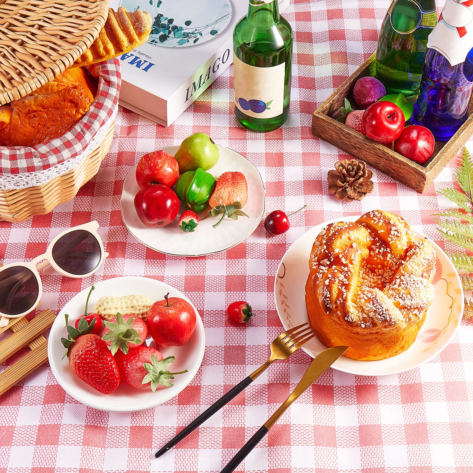 BEEFLYING Outdoor Picnic Blanket Foldable Waterproof Sandproof Handy Mat Tote Quick Drying Picnic Mat for Beach Camping Hiking Travel Family Concerts Picnic(Pink Plaids 77.9 * 66.9 Inch) - Image 6